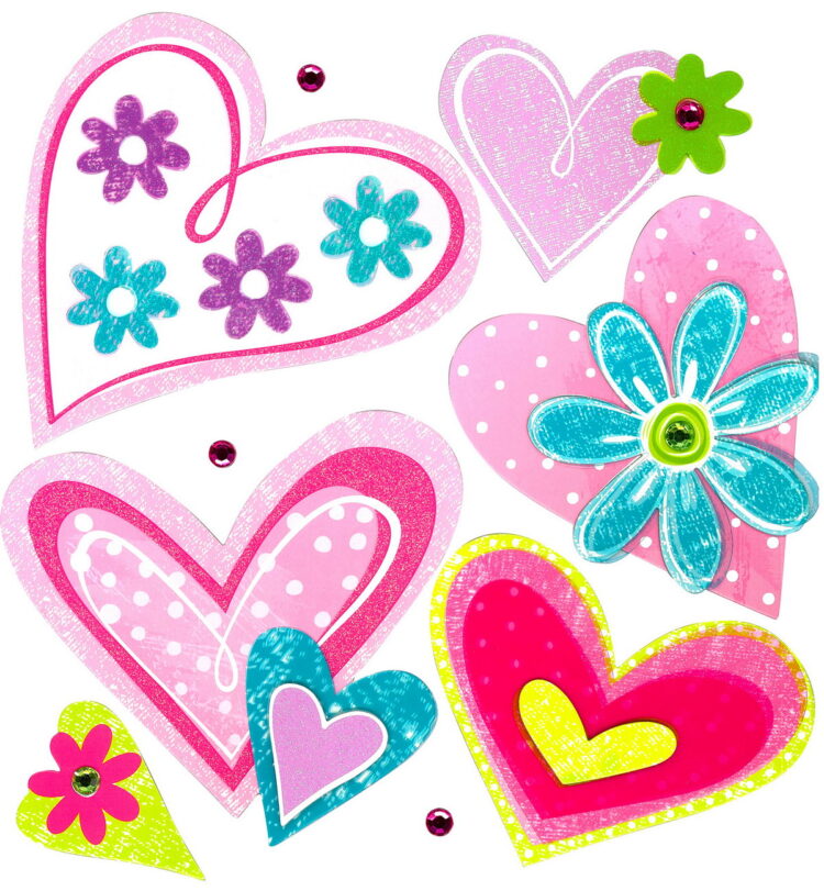 Pegatinas decorativas corazones