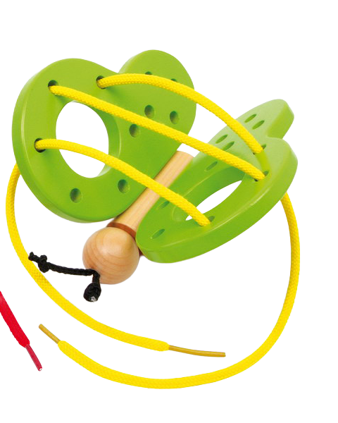 Mariposa para enhebrar de madera