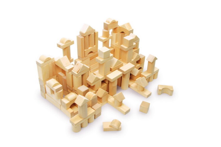 Saco de piezas construcción de madera