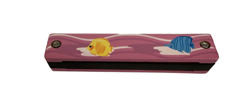 Harmónica de madera rosa