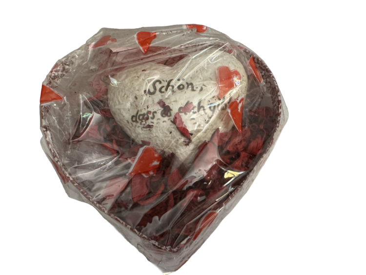 Pisapapeles corazón de cerámica blanco con leyenda en caja regalo