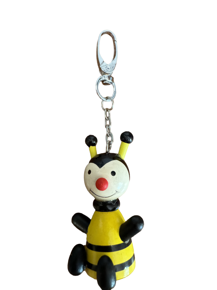 Llavero de madera abeja