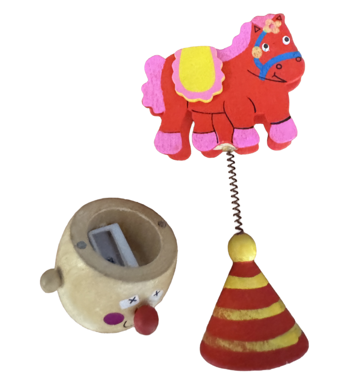 Sacapuntas madera payaso con soportanotas L