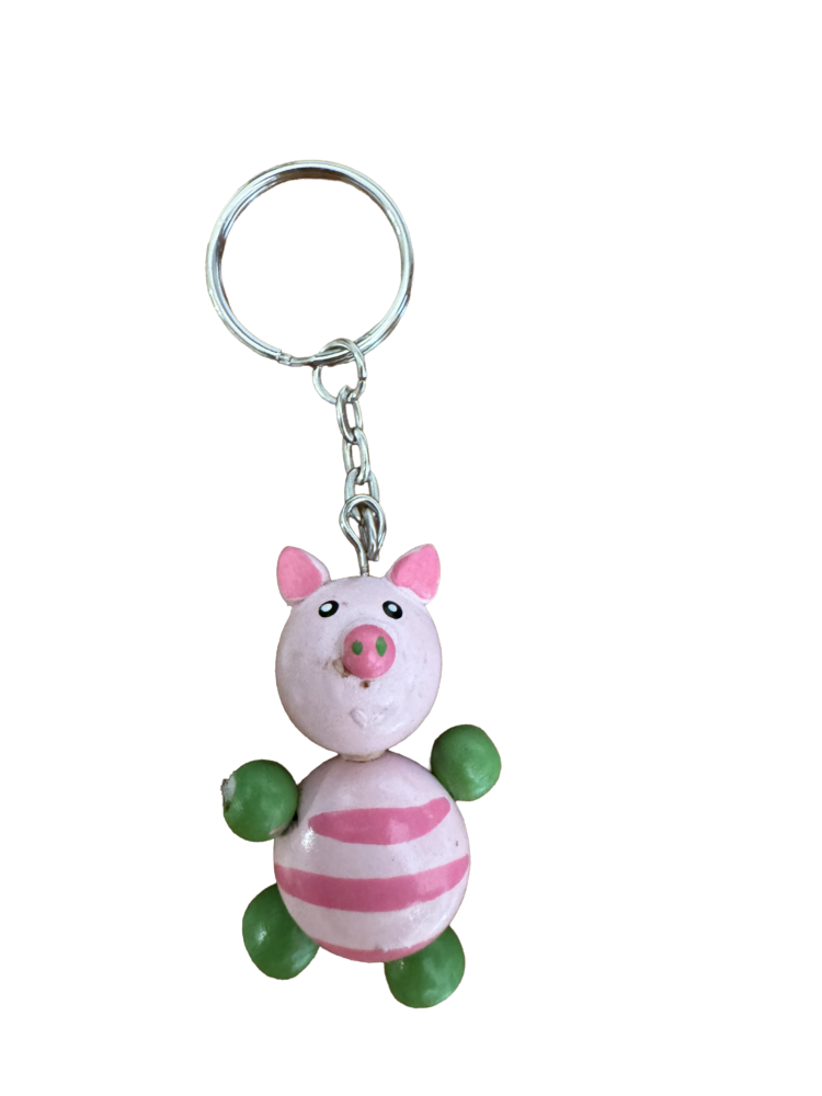 Llavero de madera cerdito