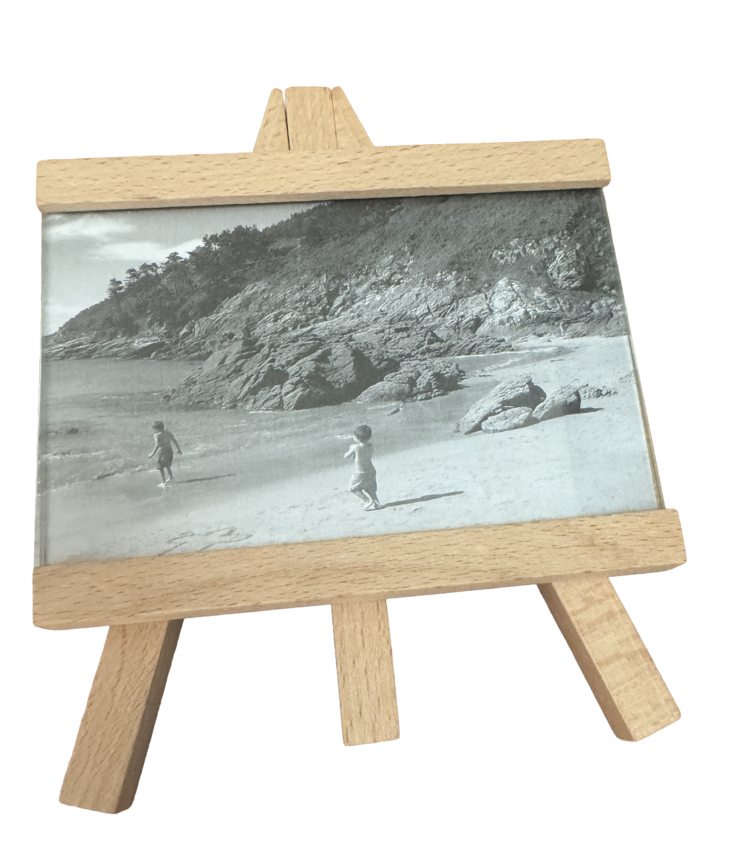 Portafoto caballete madera con cristal