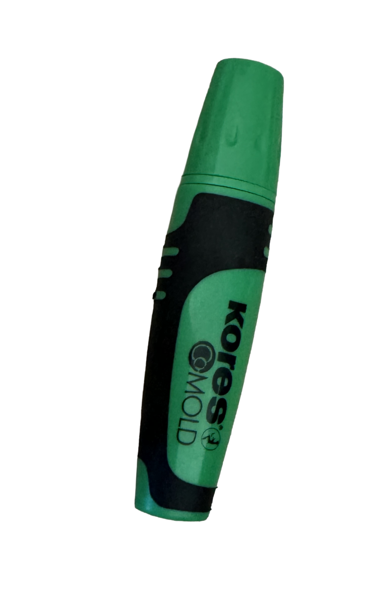 Marcador fluorescente Kores verde alimonado