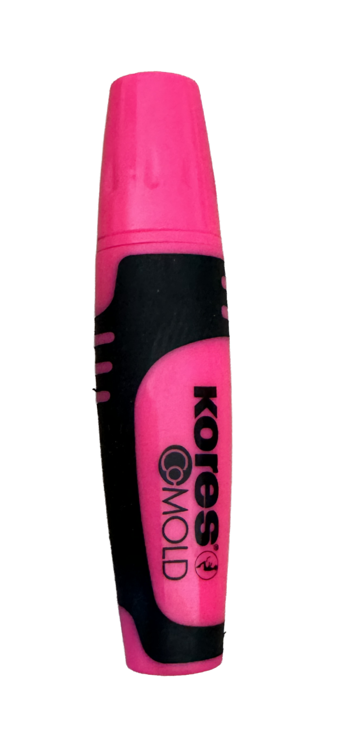 Marcador fluorescente Kores rosa