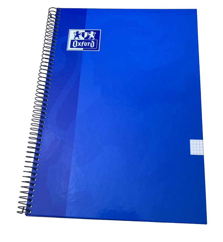 Libreta A4 Oxford 4x4 azul oscuro