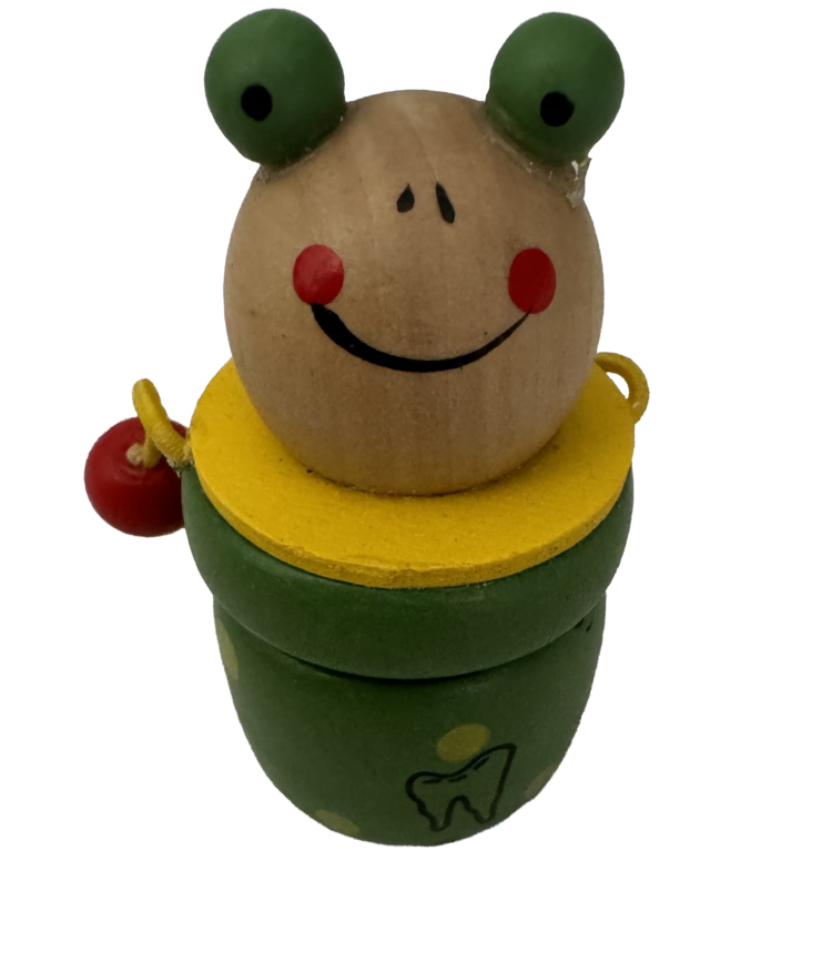 Caja porta dientes madera rana