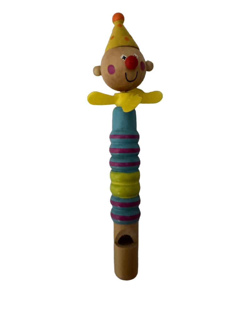 Silbato madera payaso