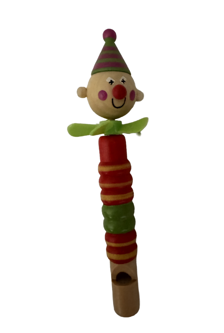 Silbato madera payaso