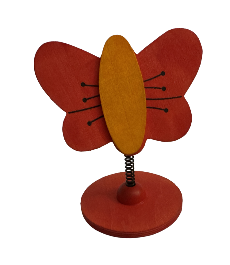 Soporta notas de madera mariposa
