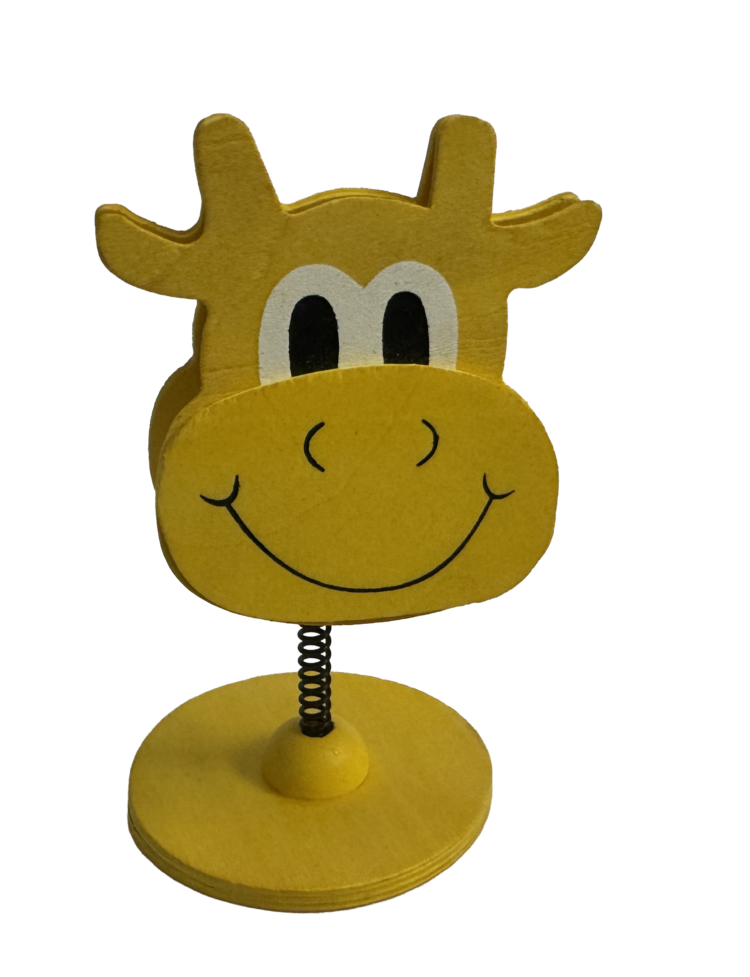 Soporta notas de madera vaca