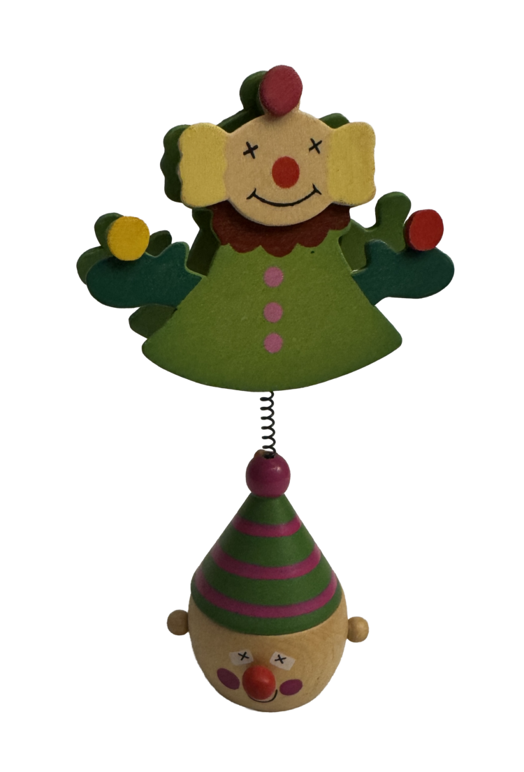 Sacapuntas madera payaso con soportanotas
