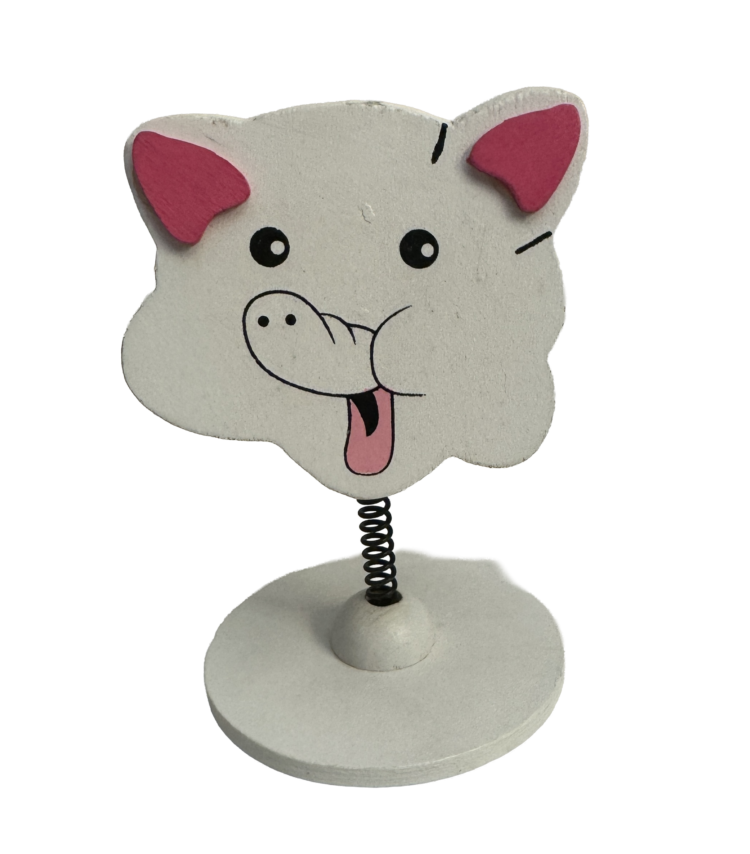 Soporta notas de madera cerdito