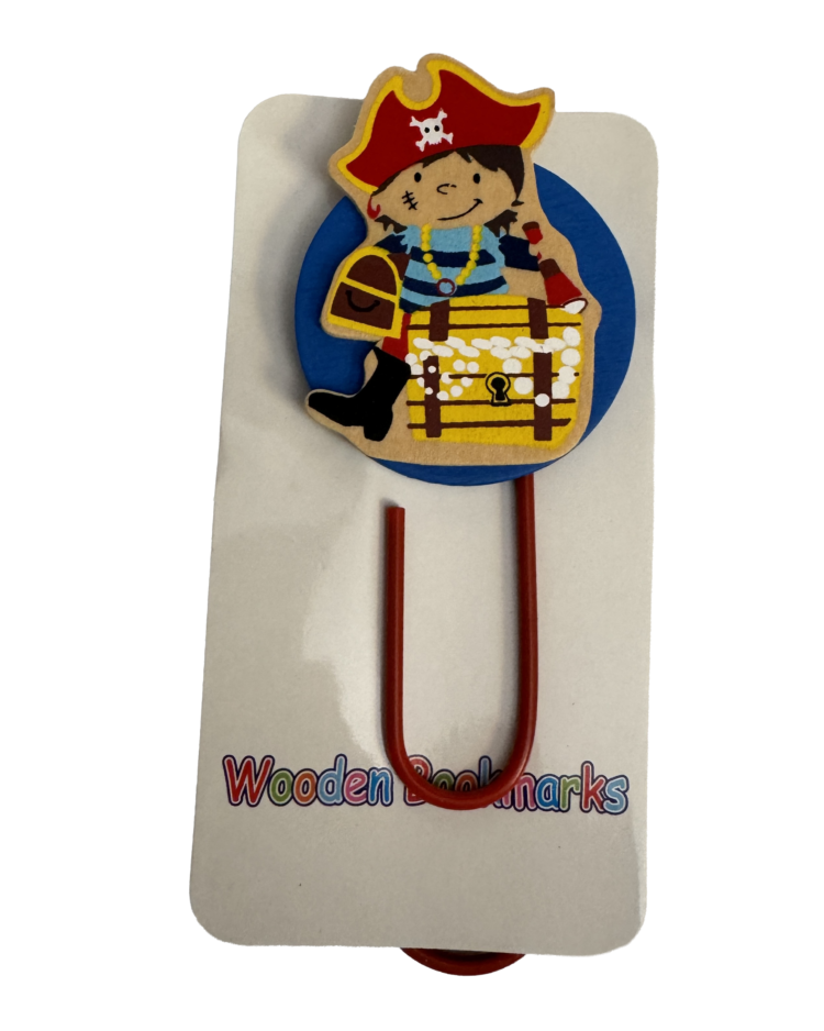 Clip gigante decorado pirata madera