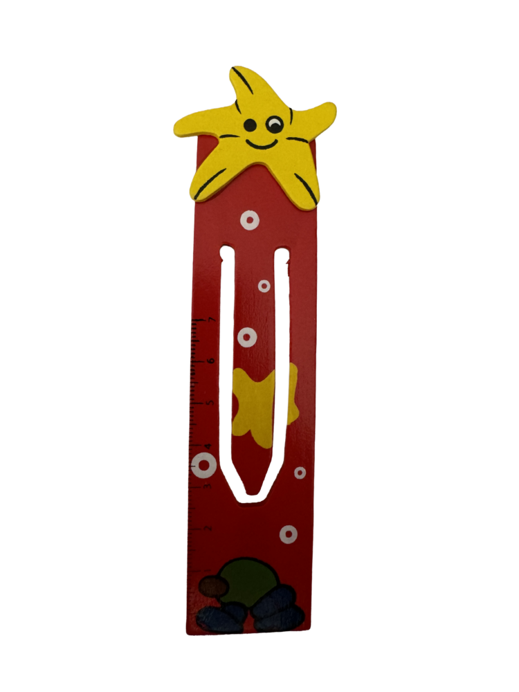 Marcapáginas de madera estrella de mar