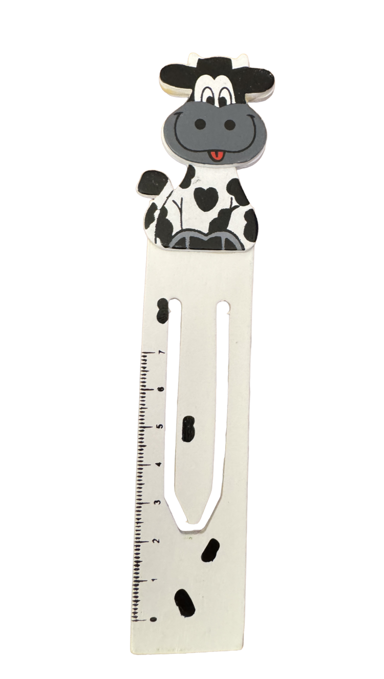 Marcapáginas de madera vaca