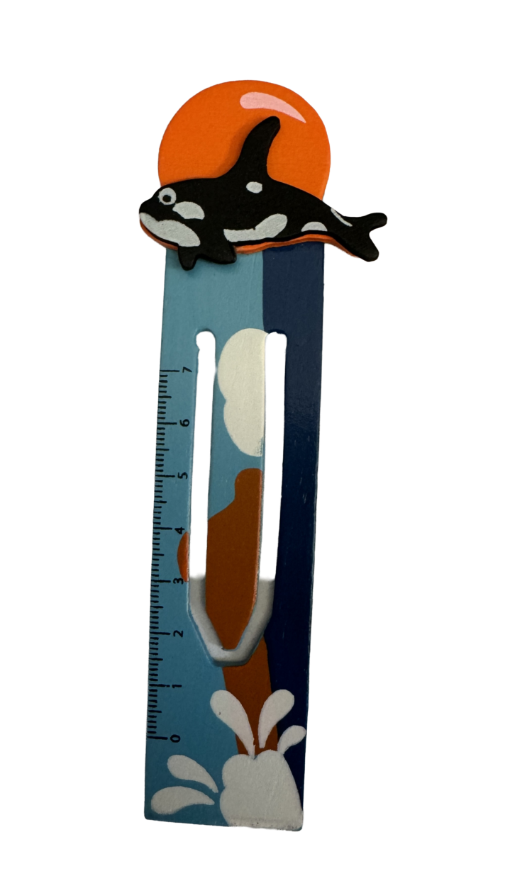 Marcapáginas de madera tiburón