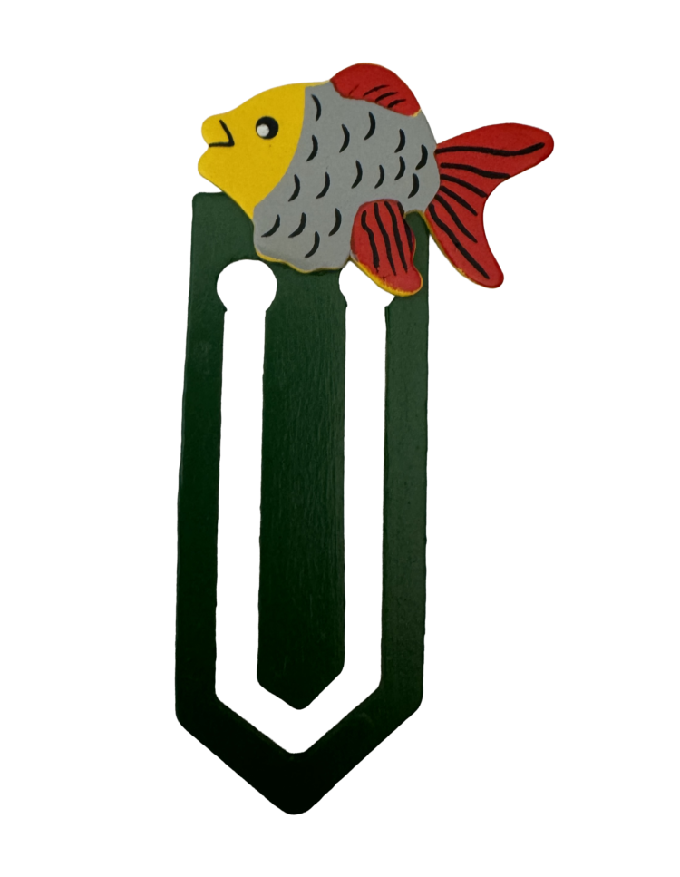 Marcapáginas de madera pez