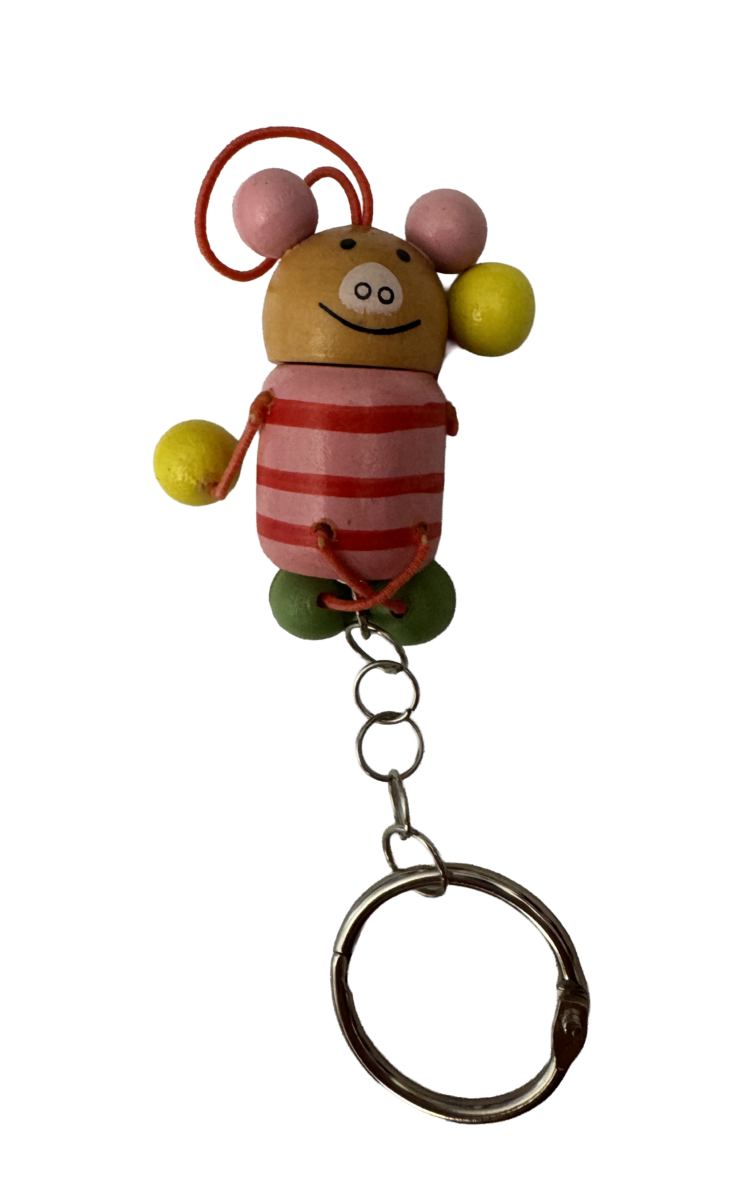 Llavero de madera cerdito