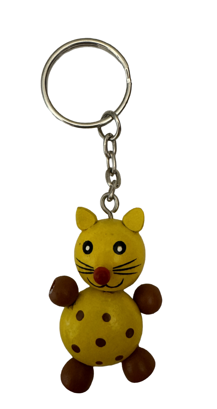 Llavero de madera gato