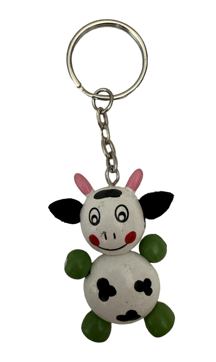 Llavero de madera vaca
