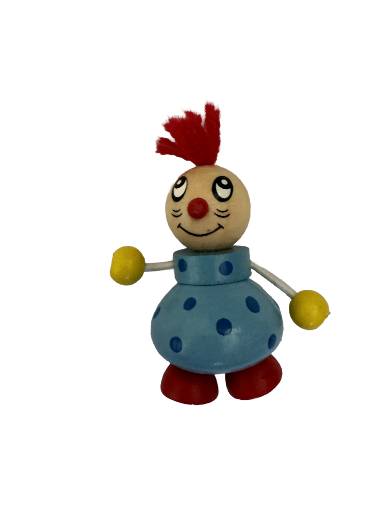 Imán de madera payaso
