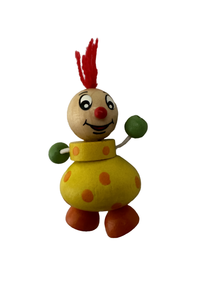 Imán de madera payaso