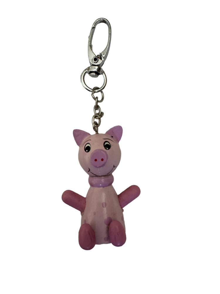 Llavero de madera cerdito