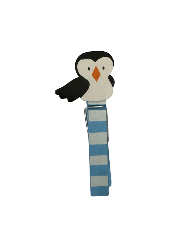 Pinza decorada Pingüino