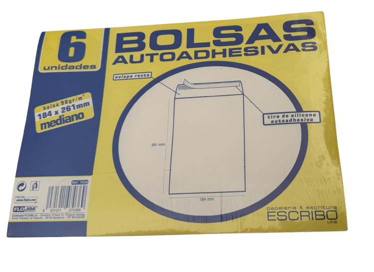 Sobres auto adhesivos 184 x 261mm