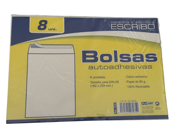 Sobres auto adhesivos 162 x 229mm