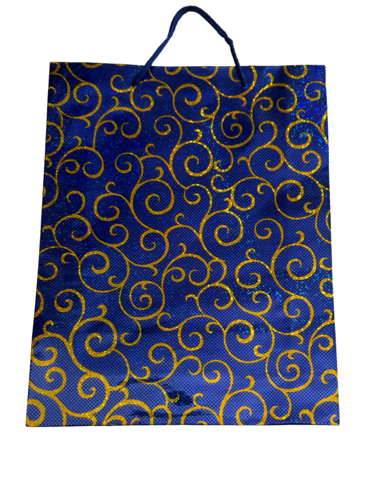 Bolsa azul decorada