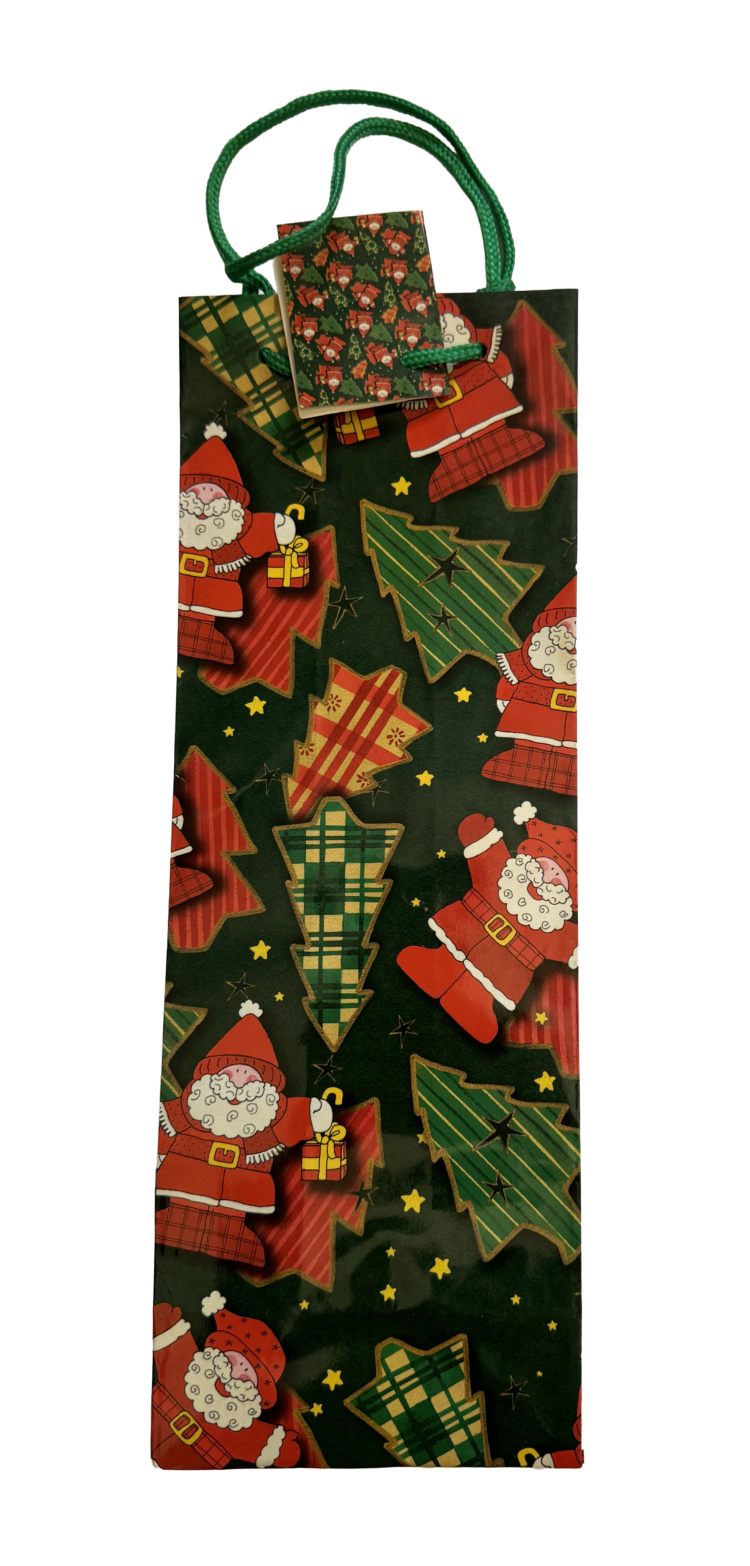 Bolsa botella motivo navideño