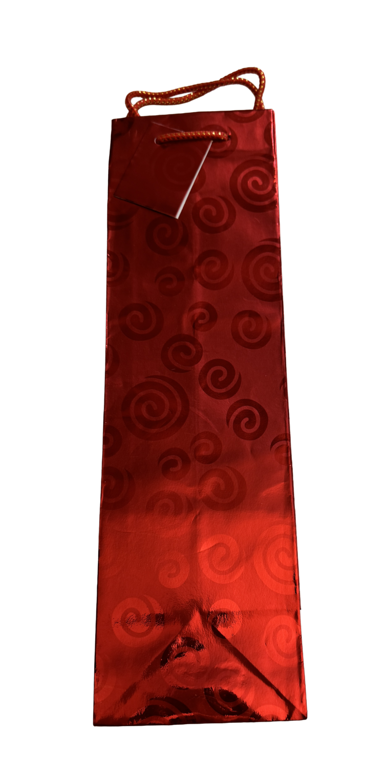 Bolsa botella rojo navideño