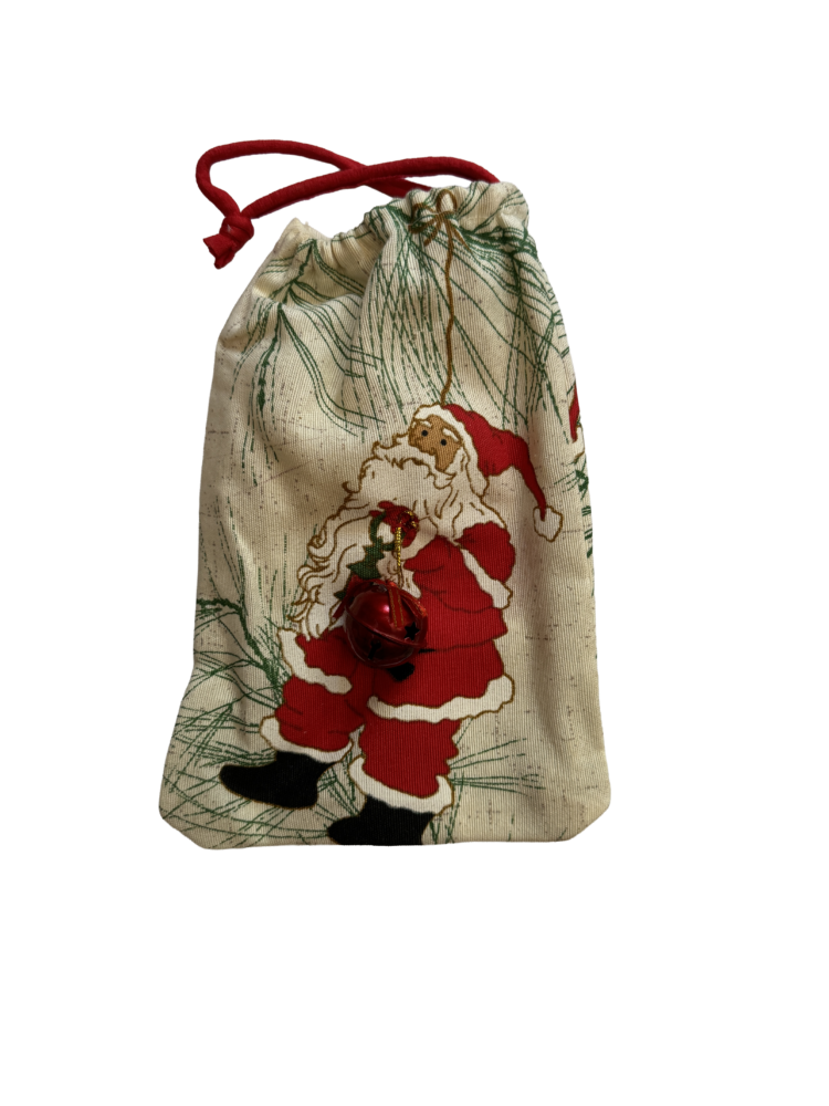 Bolsa artesanal de tela navideña