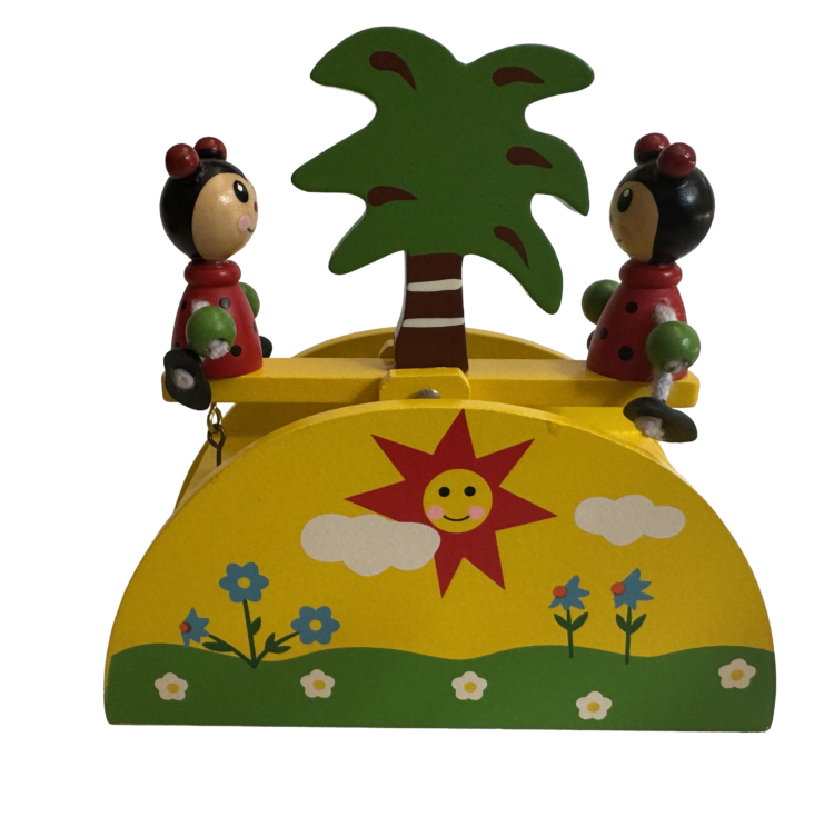Caja musical columpio mariquitas