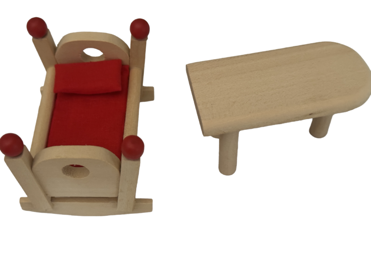 Set mueble madera para casa muñecas