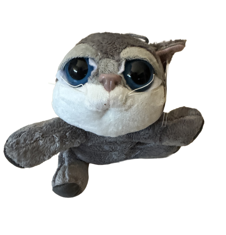 Peluche gato ojos saltones