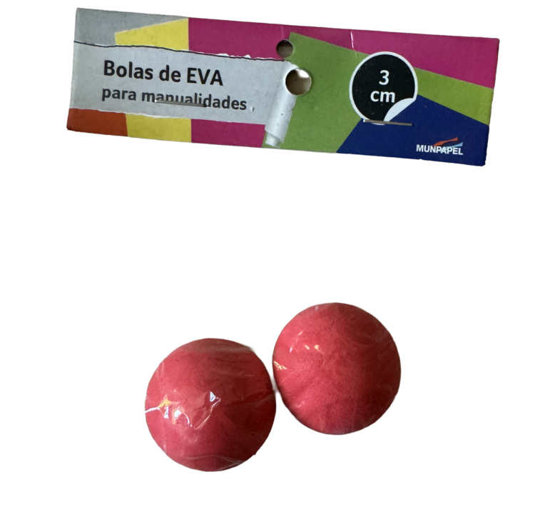 Set bolas rojas Goma Eva 3 cm