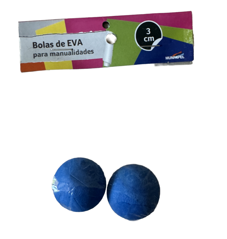 Set bolas azules Goma Eva 3 cm