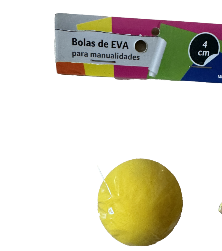 Bolita amarilla Goma Eva 4 cm
