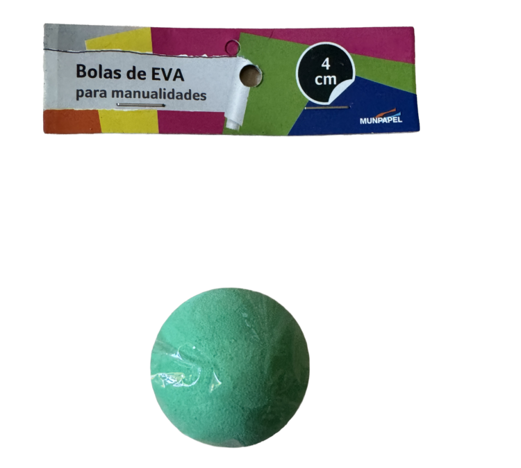 Bolita verde Goma Eva 4 cm